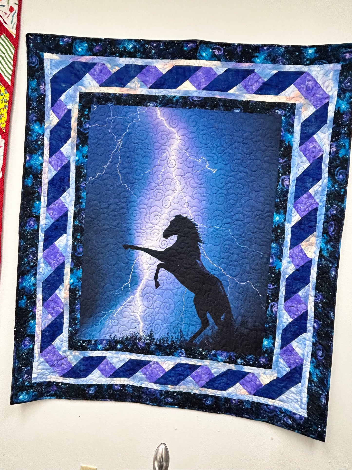 Lightning storm Horse quilt