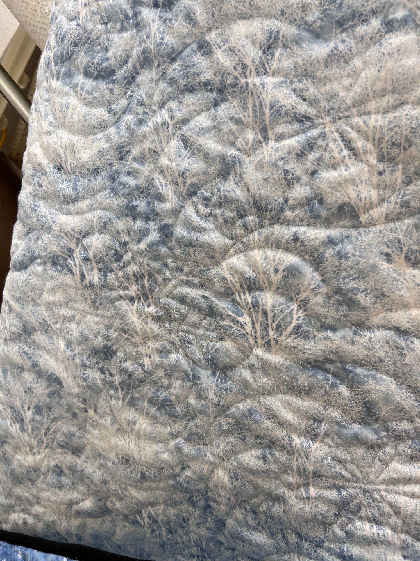 Winter Blue Jay Flannel Quilt